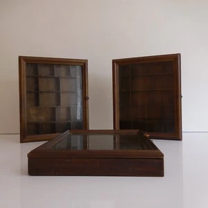 3 vitrines rustiques pour objets de collection fait main vintage XXe PN France - Imagen 1 de 12