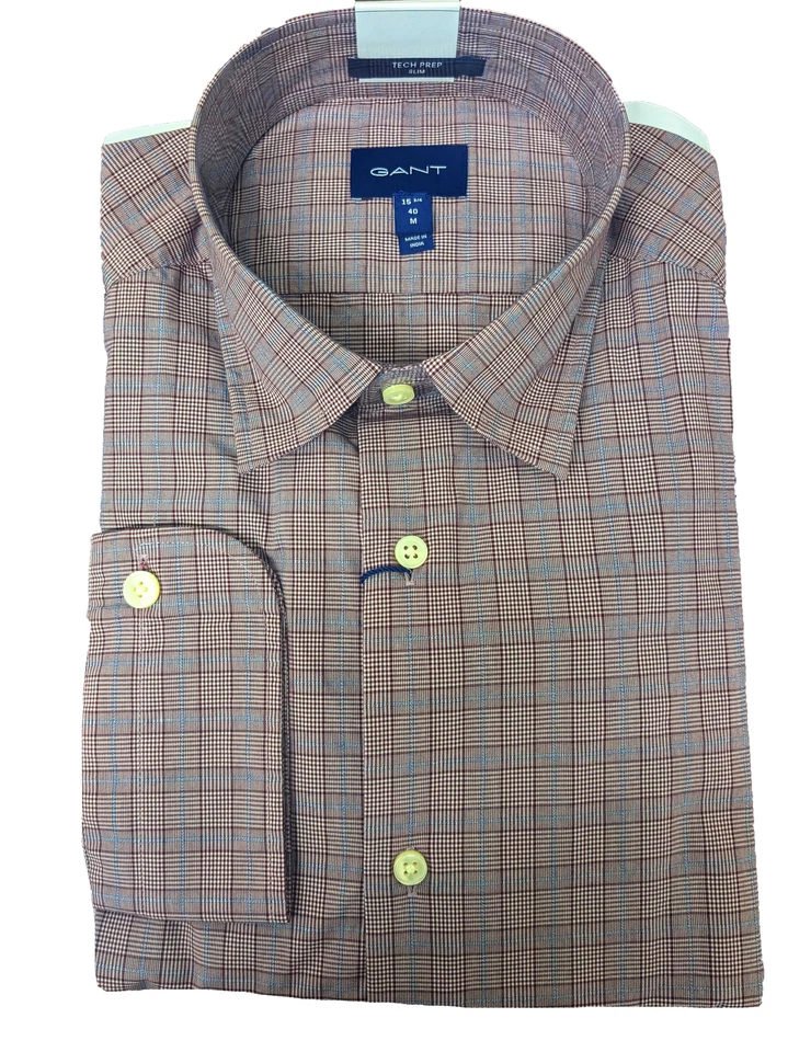 Camisa GANT Port Red Tech Prep Glencheck Calce Ajustado Cuello Ciudad 3021036 Talla M Nueva con Etiquetas Foto 1 de 1