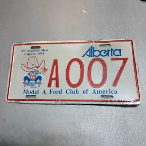 1993 Alberta Model A Ford Club of America Calgary Meet License Plate #A 007 Tag - Picture 1 of 2