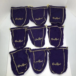 Lot of 9 Crown Royal Drawstring Bags (3) 9” (6) 8” Purple Bags See Pictures - Picture 1 of 6