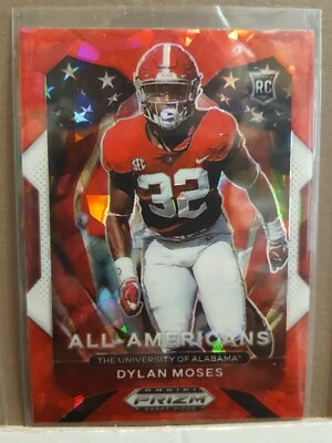 Dylan Moses 2021 Prizm Draft Picks RED ICE RC card #190 Alabama Crimson Tide - Image 1 of 3