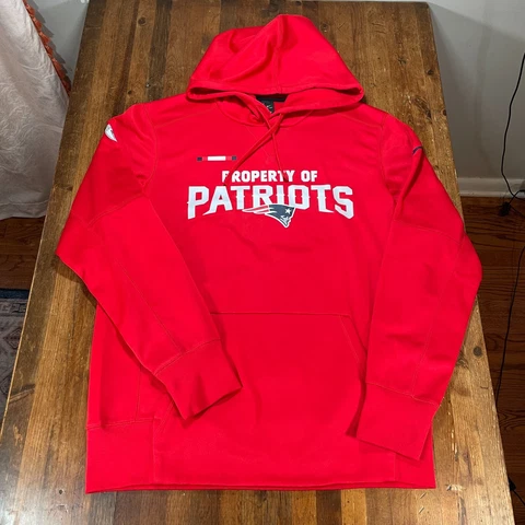 New England Patriots Hoodie Mens Medium Nike Red Pullover Sweatshirt NFL Cover