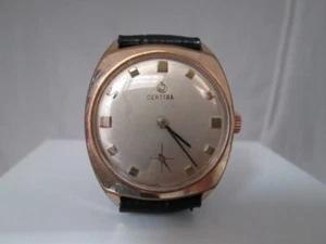 Certina. Metal dorado / Acero inoxidable. Cuerda manual. Suiza. 1960. Segundero - Imagen 1 de 5