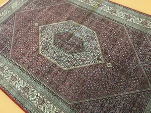 6 X 9 Red Beige Super Bijar Oriental Area Rug Geometric Hand Knotted - Picture 1 of 12