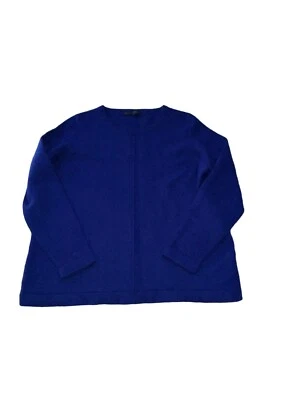 Suéter M&S Collection Pure Cashmere tamanho EUA 14 Reino Unido 18 Eur 46 azul - Imagem 1 de 4