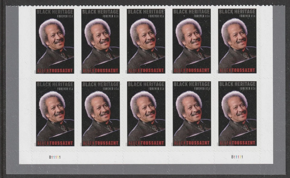 US 5957 Black Heritage Allen Toussaint F plate block 10 MNH 2025 - Image 1 of 1