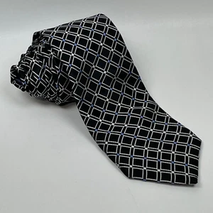 US Polo Association woven black geometric necktie silk tie L60 W3.5 - Picture 1 of 12