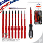 10pc Electrician's Insulated Magnetic Electrical Hand Screwdriver Tool Set New