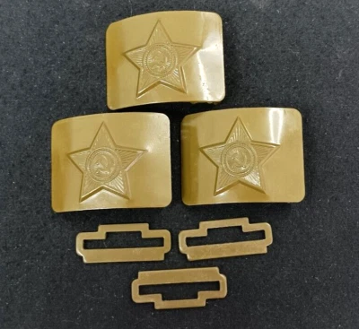 Set 3 psc belt buckle military USSR soldier Soviet army flat hook Surplus - Image 1 of 4