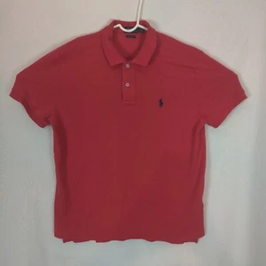 Polo Ralph Lauren Hombre Grande Rojo Sólido Manga Corta Calce Clásico - Imagen 1 de 8