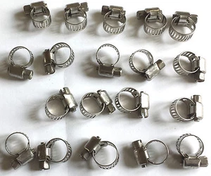 12MM (1/2" ) Mini Fuel Hose Line Pipe SS Clip Rubber Clamps Water Oil Jubilee - Picture 1 of 3