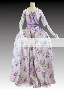 Georgian Bridgerton Colonial Lady Princess Queen Dress Halloween Costume 393 - Picture 1 of 6