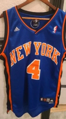 Camiseta deportiva Adidas New York Knicks Nate Robinson 4 para hombre mediana cosida azul rara de la NBA Foto 1 de 4