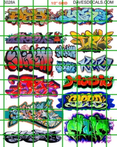 6028 HO 1:87 DAVE'S DECALS URBAN GRAFFITI ART TRAINS TRAILERS TAGGING DAVART - Picture 1 of 2