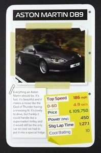 1 x card Top Gear Cool Car Aston Martin DB9 ≠ Q14