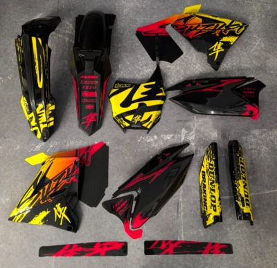 Plastics + Graphics RM Restyle Suzuki RM125 RM250 2001-2003  fitted decals - Image 1 of 4