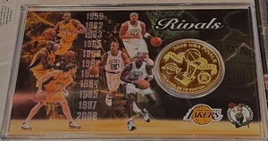 Boston Celtics L.A. Lakers 2008 NBA Finals Ltd Ed Highland Mint RIVALS card/coin - Picture 1 of 3