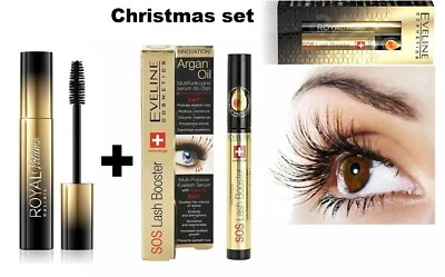 ROYAL Eveline Geschenkset SOS Wimpernbooster Arganöl königliches Volumen Mascara dickisiert Wimpern