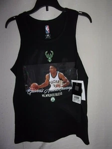 BRAND NEW MILWAUKEE BUCKS #34 GIANNIS ANTETOKOUNMPO BLACK TANK TOP SIZE M 10-12 - Picture 1 of 4