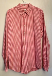 Peter Millar Oxford Weekender Wash Pink White Cotton Gingham Check Shirt Sz L - Picture 1 of 3