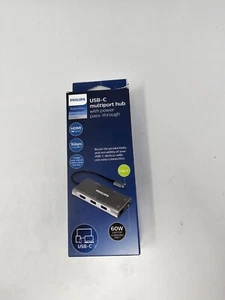 Philips USB-C Multiport Hub Power Passthrough HDMI 4k 1Gbps 60W 7 Port - Bild 1 von 7