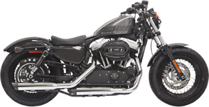 Bassani Chrome Firepower Slip On Exhaust Mufflers for 14-19 Harley Sportster XL