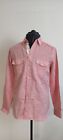 Corneliani ID Mens Casual Long Sleeve Shirt Cotton Linen Blend Pink Size 39