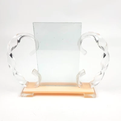 Antique Art Deco Twisted Lucite Style Photo Picture Frame Free Standing Vintage - Image 1 of 4