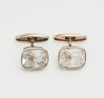 Gemelos retro vintage dorados de plata y cristales Rusia Soviética 875 Foto 1 de 3