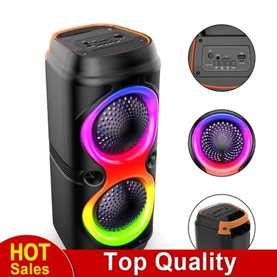 Lautsprecher Box Bluetooth mit Lichteffekten, Bass Verstärker, FM Radio, TWS - Bild 1 von 4
