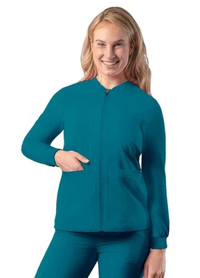 Adar Addition Scrubs For Women - Zippered Bomber Scrub Jacket - Image 1 of 4