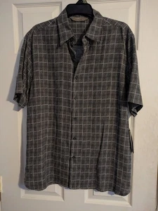 Axist Shirt Black 100% Silk Washable Short Sleeve Button Up Men’s M NWT - Picture 1 of 6