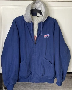 CHAQUETA RETRO BUFFALO BILLS NFL AÑOS 90 CON CAPUCHA TALLA L - Imagen 1 de 5