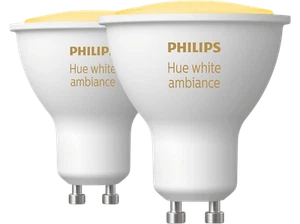 Philips Hue GU10, Luz Blanca de Cálida a Fría, 3W, 2 unidades, Blanco - Imagen 1 de 5