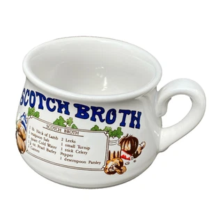 Vintage Scotch Broth Soup Recipe Mug Bowl Classic English Vintage Ceramic - Picture 1 of 9