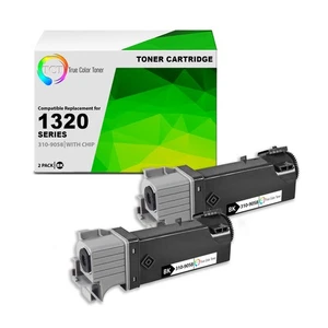 TCT 2PK Black 310-9058 Laser Toner Cartridge For Dell 1320 1320C 1320CN printers - Picture 1 of 6