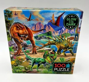 New 2023 Ceaco - Glow in The Dark - Dinoland - 100 Piece Jigsaw Puzzle 6 yrs+ - Picture 1 of 8