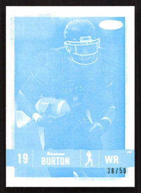 2008 SAGE HIT Keenan Burton Make Ready Cyan #/50 #19 Card - Image 1 of 2