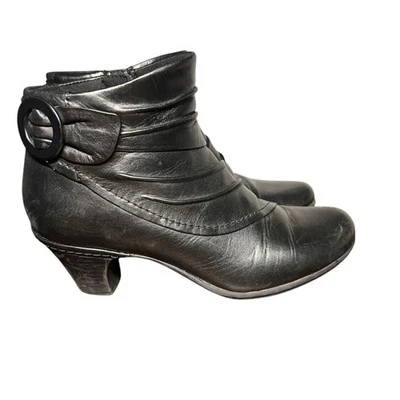 Slouchy Indie Leather Booties Steampunk Goblincore Whimsigoth Size 6.5 - Image 1 of 4