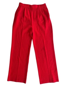 Pantaloni St. John Collection Marie Grigio Rosso Santana Maglia Pieghettati Gamba Dritta Tg 4 - Foto 1 di 10
