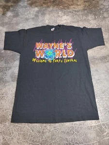 Vintage 1993 Wayne's World Movie Promo Single Stitch TShirt Large Broadway Video - Picture 1 of 9