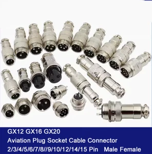 GX12 GX16 GX20 Aviation Stecker Buchse Kabel Stecker 2-15 Pin Stecker Buchse - Bild 1 von 7