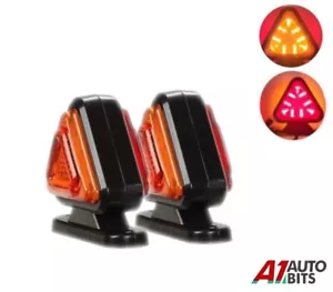 Set Of Led Mini Side Marker Rear Indicator Outline Triangle Lights Trailer Lorry - Picture 1 of 5