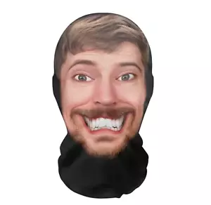ONE SIZE 3D Mr Beast Printed Full Face Mask celebrity Streamer Character Unisex - Picture 1 of 1
