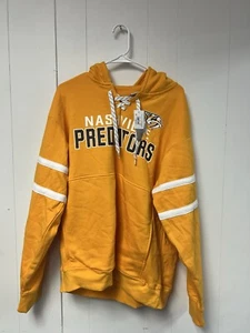 NHL Nashville Predators Men's Long Sleeve Hooded Sweatshirt with Lace - L - Picture 1 of 4