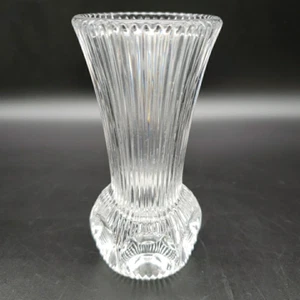 Fostoria Art Deco Melissa Thumbprint Ribbed Clear Crystal Flower Bud Vase 4" - Picture 1 of 7