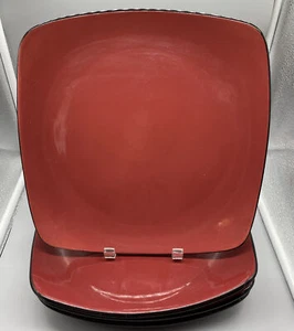 Corelle Hearthstone (4) Piatti in gres peperoncino rosso piatti quadrati 111/2 pollici - Foto 1 di 3