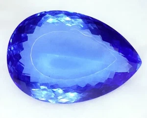 Certified Blue Topaz Pendent Size 210+ Cts Loose Gemstone Pear Cut Gems W454 - Picture 1 of 18
