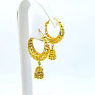 22K Gold Basket Hoop Earrings With Dangler Hallmarked 916 Genuine Handcrafted
