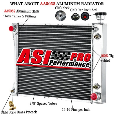 3Row Aluminum Radiator For 1988-1993 Chevy GMC C1500 C2500 K1500 K2500 4.3&5.0 Foto 1 de 4